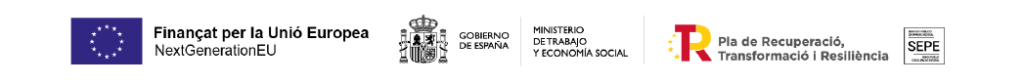 Finaciación Next Generation EU - Plan de recuperación, transformación i resiliencia del SEPE. España
