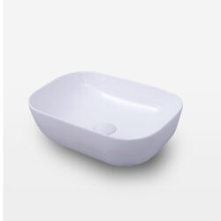 Cerazul- lavabo porcelánico sobre encimera modelo Bia en formato rectangular. Color blanco brillo.