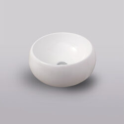 Lavabo porcelánico Cerazul modelo Bowl. Lavabo sobre encimera circular. .