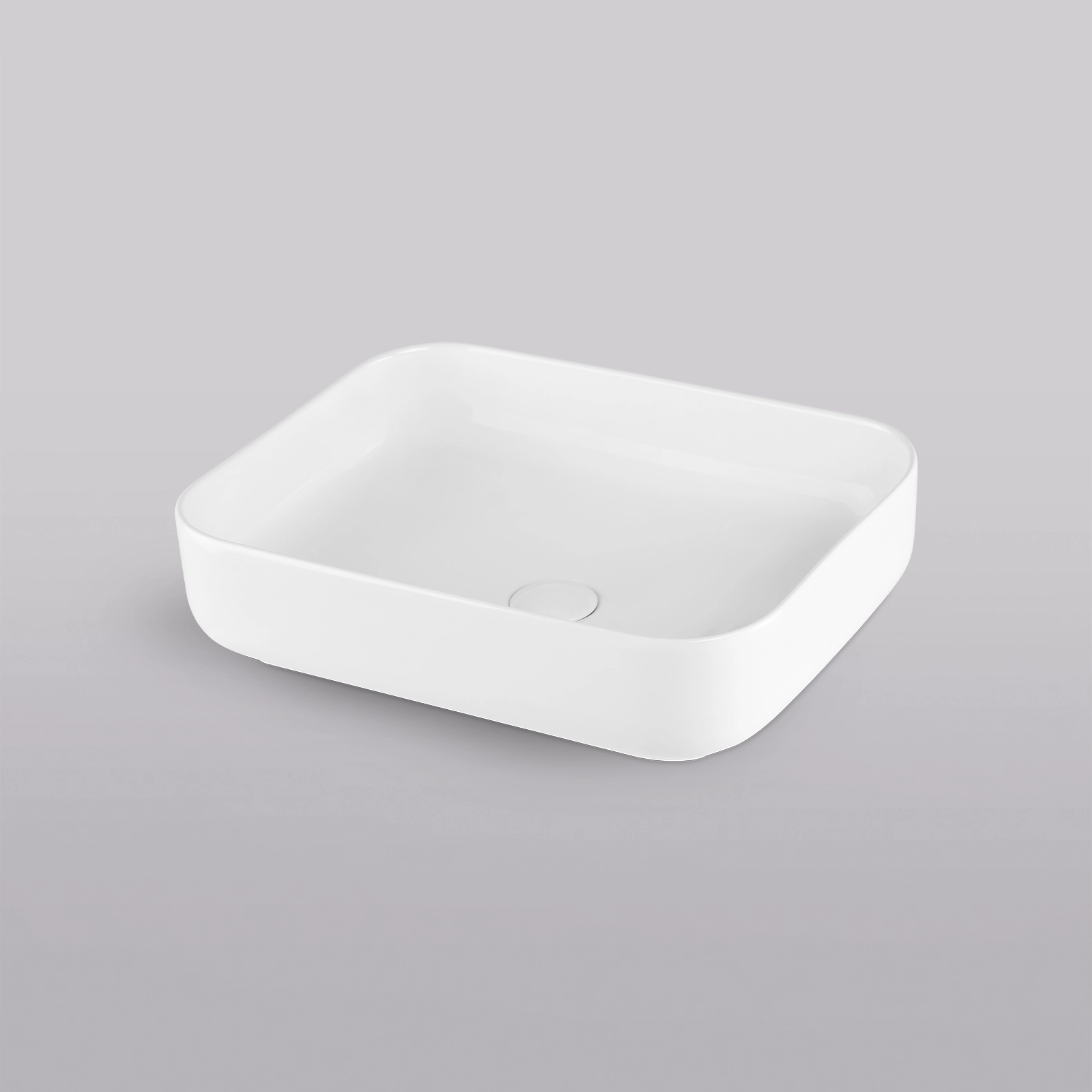 Lavabos Cerazul - lavabo blanco brillo formato rectangular de cantos redondeados