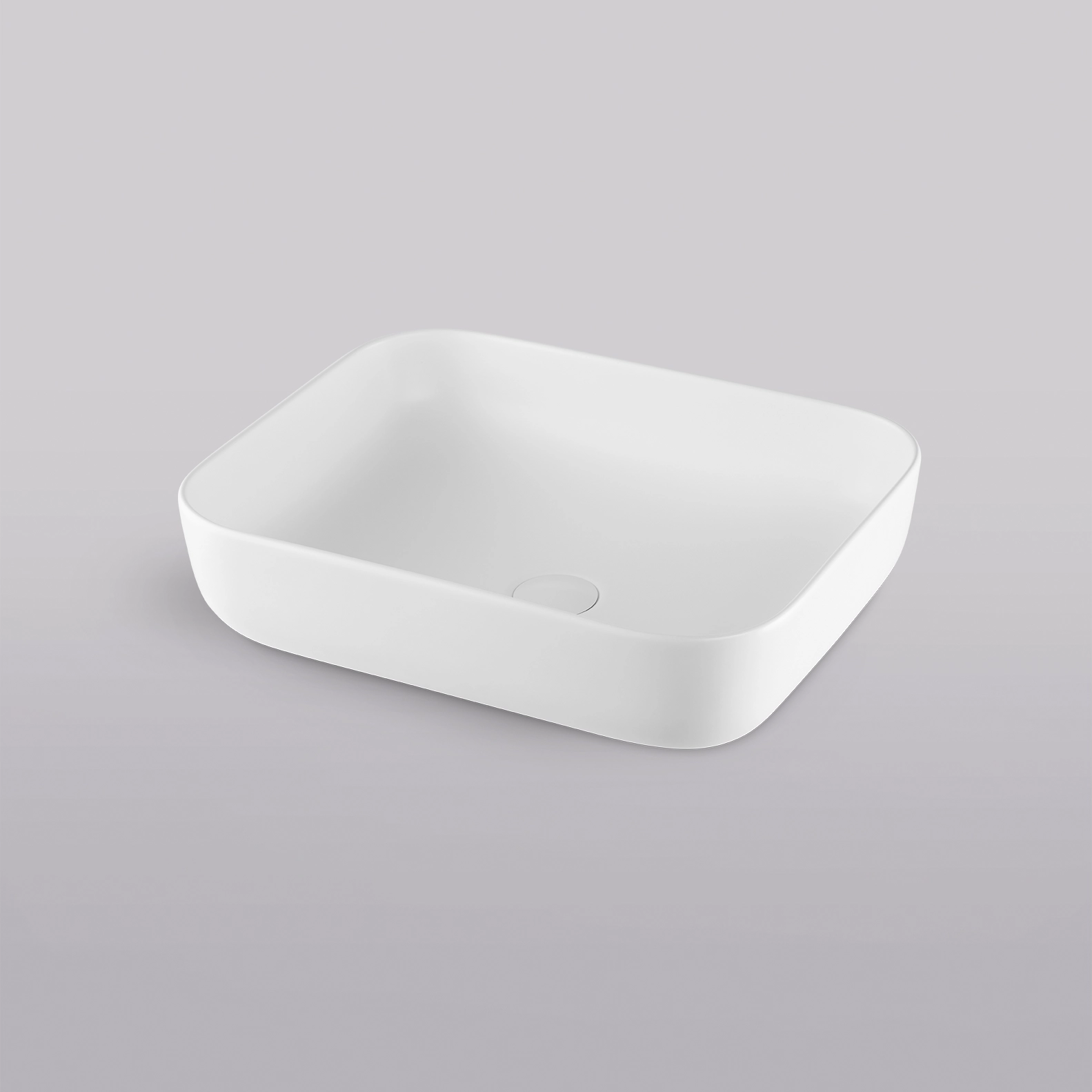 Lavabos Cerazul - lavabo blanco mate formato rectangular de cantos redondeados